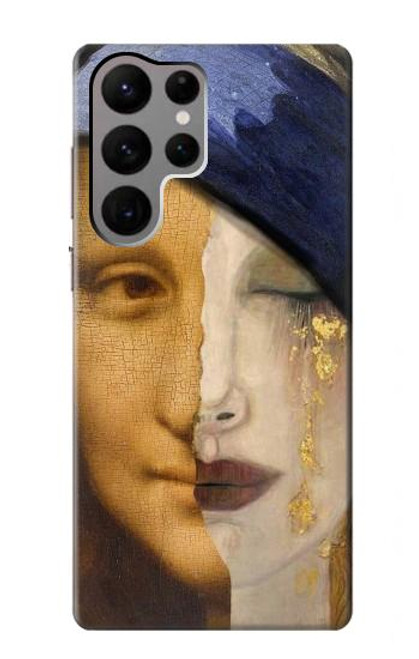W3853 Mona Lisa Gustav Klimt Vermeer Hülle Schutzhülle Taschen und Leder Flip für Samsung Galaxy S23 Ultra