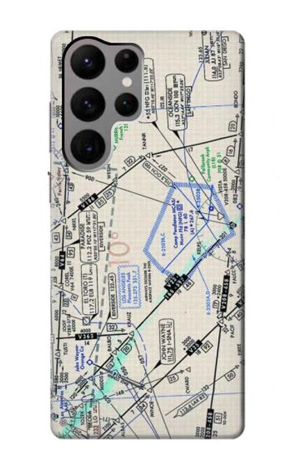 W3882 Flying Enroute Chart Hülle Schutzhülle Taschen und Leder Flip für Samsung Galaxy S23 Ultra