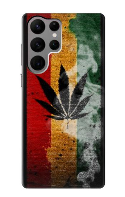 W3890 Reggae Rasta Flag Smoke Hülle Schutzhülle Taschen und Leder Flip für Samsung Galaxy S23 Ultra