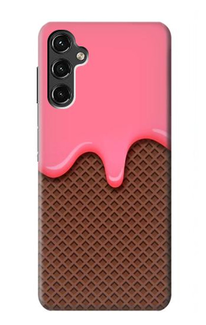 W3754 Strawberry Ice Cream Cone Hülle Schutzhülle Taschen und Leder Flip für Samsung Galaxy A14 5G