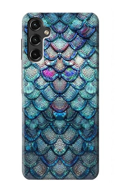 W3809 Mermaid Fish Scale Hülle Schutzhülle Taschen und Leder Flip für Samsung Galaxy A14 5G