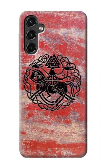 W3831 Viking Norse Ancient Symbol Hülle Schutzhülle Taschen und Leder Flip für Samsung Galaxy A14 5G