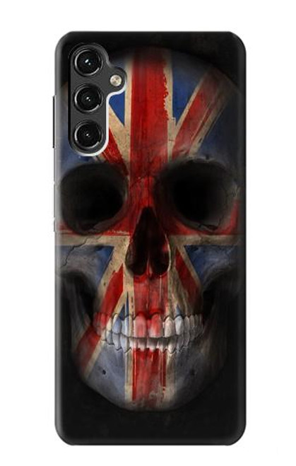 W3848 United Kingdom Flag Skull Hülle Schutzhülle Taschen und Leder Flip für Samsung Galaxy A14 5G