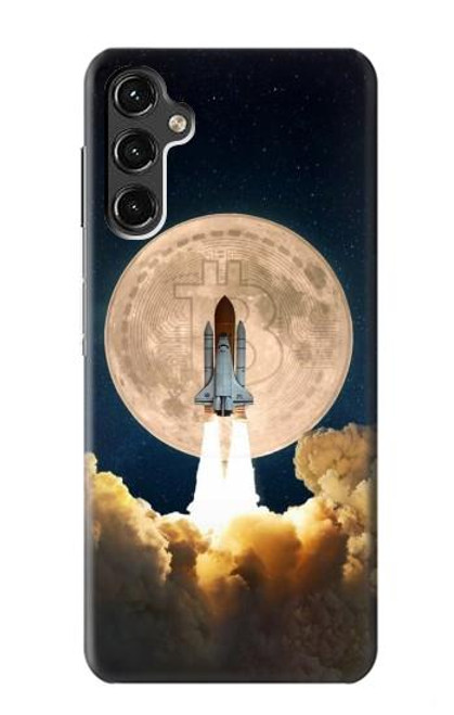 W3859 Bitcoin to the Moon Hülle Schutzhülle Taschen und Leder Flip für Samsung Galaxy A14 5G