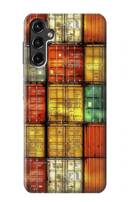 W3861 Colorful Container Block Hülle Schutzhülle Taschen und Leder Flip für Samsung Galaxy A14 5G