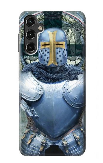 W3864 Medieval Templar Heavy Armor Knight Hülle Schutzhülle Taschen und Leder Flip für Samsung Galaxy A14 5G