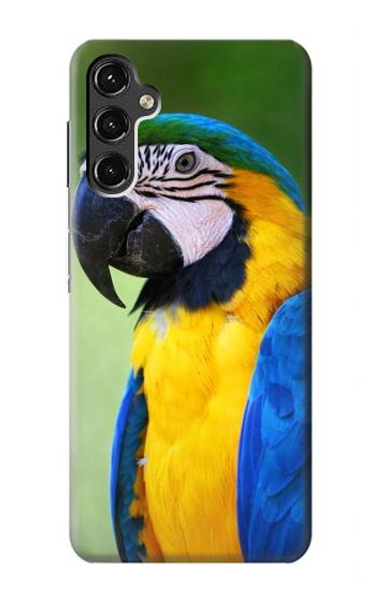 W3888 Macaw Face Bird Hülle Schutzhülle Taschen und Leder Flip für Samsung Galaxy A14 5G