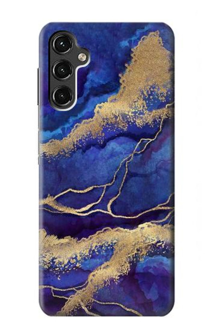 W3906 Navy Blue Purple Marble Hülle Schutzhülle Taschen und Leder Flip für Samsung Galaxy A14 5G