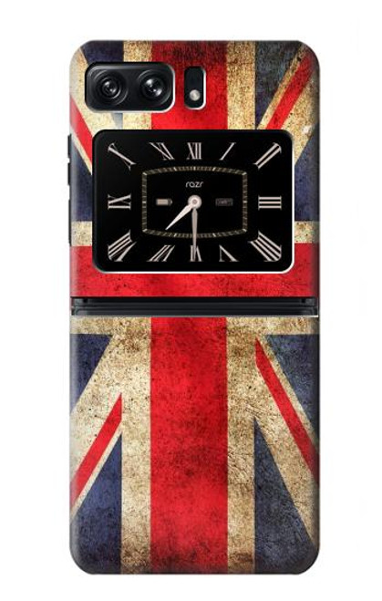 W2303 British UK Vintage Flag Hülle Schutzhülle Taschen und Leder Flip für Motorola Moto Razr 2022