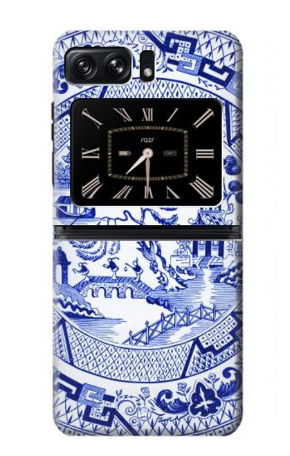 W2768 Willow Pattern Graphic Hülle Schutzhülle Taschen und Leder Flip für Motorola Moto Razr 2022