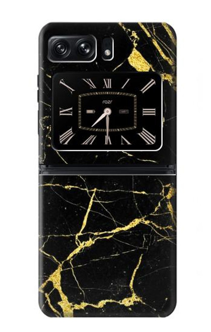 W2896 Gold Marble Graphic Printed Hülle Schutzhülle Taschen und Leder Flip für Motorola Moto Razr 2022