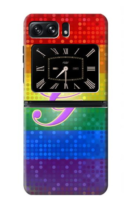 W2899 Rainbow LGBT Gay Pride Flag Hülle Schutzhülle Taschen und Leder Flip für Motorola Moto Razr 2022