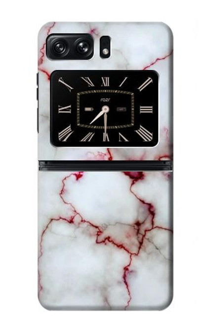 W2920 Bloody Marble Hülle Schutzhülle Taschen und Leder Flip für Motorola Moto Razr 2022