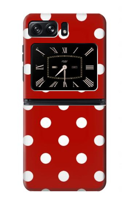 W2951 Red Polka Dots Hülle Schutzhülle Taschen und Leder Flip für Motorola Moto Razr 2022