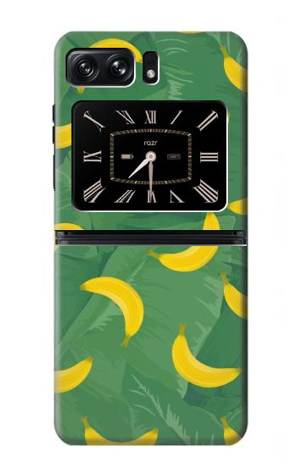 W3286 Banana Fruit Pattern Hülle Schutzhülle Taschen und Leder Flip für Motorola Moto Razr 2022
