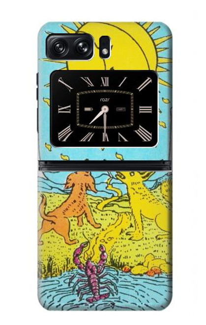 W3435 Tarot Card Moon Hülle Schutzhülle Taschen und Leder Flip für Motorola Moto Razr 2022