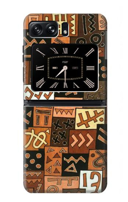 W3460 Mali Art Pattern Hülle Schutzhülle Taschen und Leder Flip für Motorola Moto Razr 2022