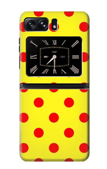 W3526 Red Spot Polka Dot Hülle Schutzhülle Taschen und Leder Flip für Motorola Moto Razr 2022