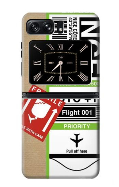 W3543 Luggage Tag Art Hülle Schutzhülle Taschen und Leder Flip für Motorola Moto Razr 2022