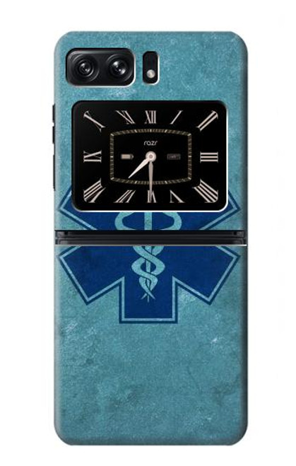 W3824 Caduceus Medical Symbol Hülle Schutzhülle Taschen und Leder Flip für Motorola Moto Razr 2022