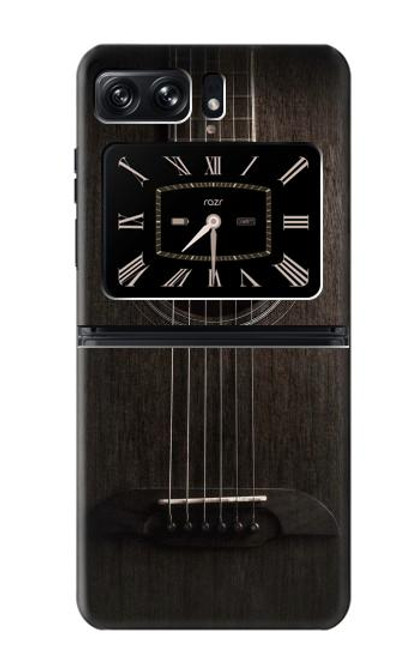 W3834 Old Woods Black Guitar Hülle Schutzhülle Taschen und Leder Flip für Motorola Moto Razr 2022