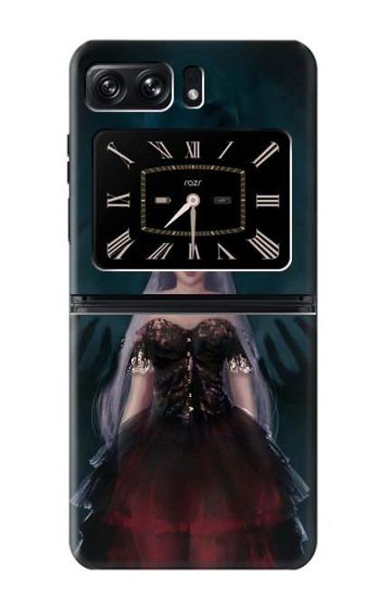 W3847 Lilith Devil Bride Gothic Girl Skull Grim Reaper Hülle Schutzhülle Taschen und Leder Flip für Motorola Moto Razr 2022