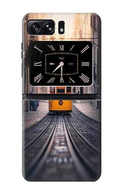 W3867 Trams in Lisbon Hülle Schutzhülle Taschen und Leder Flip für Motorola Moto Razr 2022