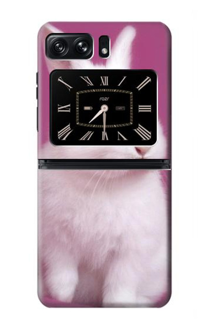 W3870 Cute Baby Bunny Hülle Schutzhülle Taschen und Leder Flip für Motorola Moto Razr 2022