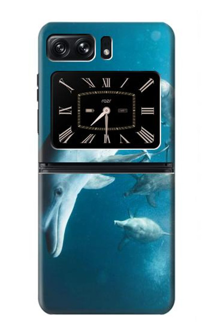 W3878 Dolphin Hülle Schutzhülle Taschen und Leder Flip für Motorola Moto Razr 2022