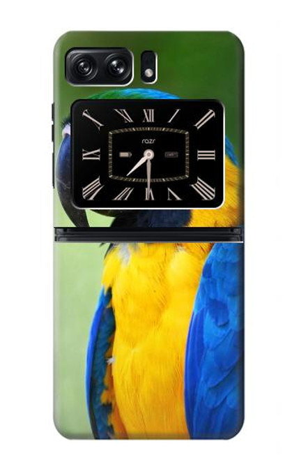 W3888 Macaw Face Bird Hülle Schutzhülle Taschen und Leder Flip für Motorola Moto Razr 2022