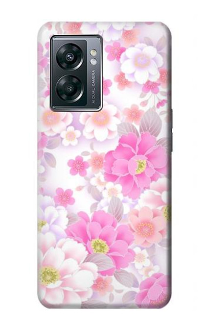 W3036 Pink Sweet Flower Flora Hülle Schutzhülle Taschen und Leder Flip für OnePlus Nord N300
