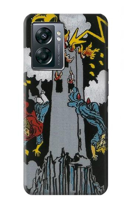 W3745 Tarot Card The Tower Hülle Schutzhülle Taschen und Leder Flip für OnePlus Nord N300