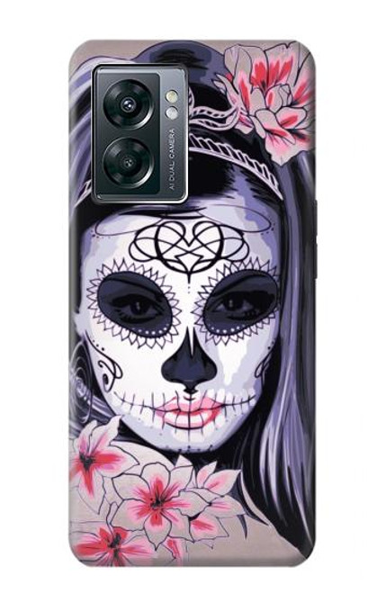 W3821 Sugar Skull Steam Punk Girl Gothic Hülle Schutzhülle Taschen und Leder Flip für OnePlus Nord N300