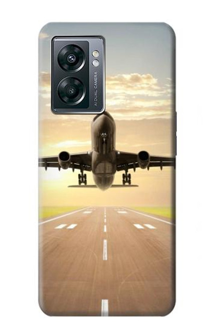 W3837 Airplane Take off Sunrise Hülle Schutzhülle Taschen und Leder Flip für OnePlus Nord N300