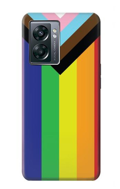 W3846 Pride Flag LGBT Hülle Schutzhülle Taschen und Leder Flip für OnePlus Nord N300