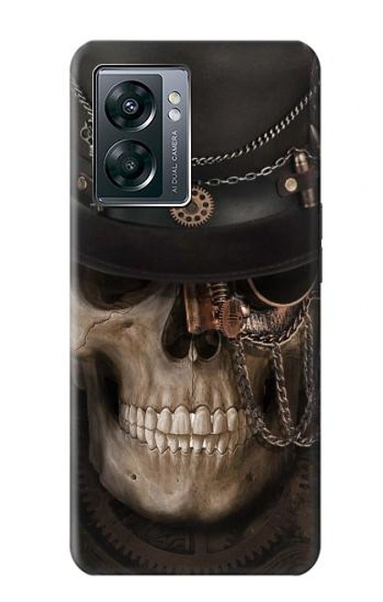 W3852 Steampunk Skull Hülle Schutzhülle Taschen und Leder Flip für OnePlus Nord N300