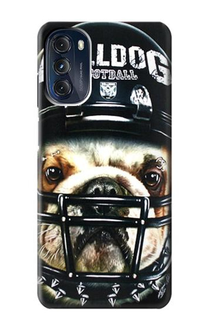 W0098 Bulldog American Football Hülle Schutzhülle Taschen und Leder Flip für Motorola Moto G 5G (2023)