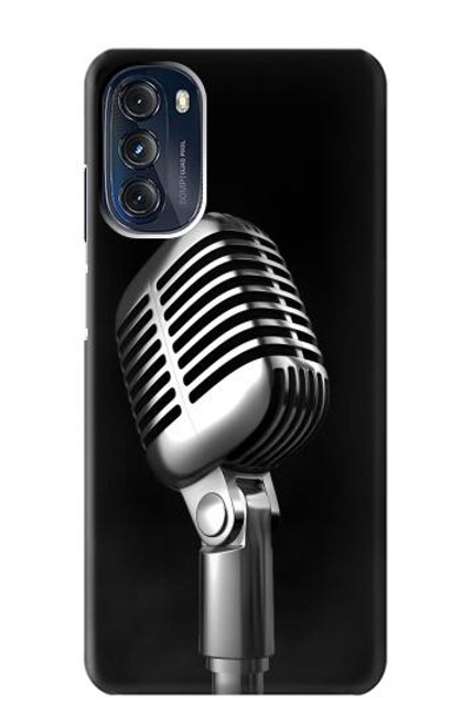 W1672 Retro Microphone Jazz Music Hülle Schutzhülle Taschen und Leder Flip für Motorola Moto G 5G (2023)