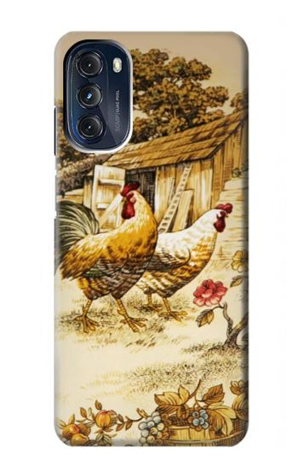 W2181 French Country Chicken Hülle Schutzhülle Taschen und Leder Flip für Motorola Moto G 5G (2023)