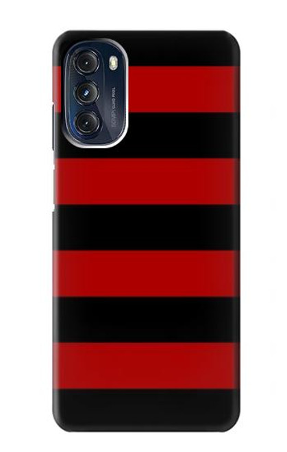 W2638 Black and Red Striped Hülle Schutzhülle Taschen und Leder Flip für Motorola Moto G 5G (2023)