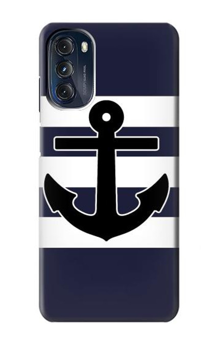 W2758 Anchor Navy Hülle Schutzhülle Taschen und Leder Flip für Motorola Moto G 5G (2023)