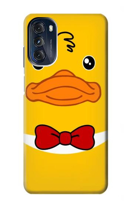 W2760 Yellow Duck Tuxedo Cartoon Hülle Schutzhülle Taschen und Leder Flip für Motorola Moto G 5G (2023)