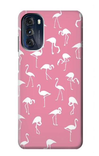 W2858 Pink Flamingo Pattern Hülle Schutzhülle Taschen und Leder Flip für Motorola Moto G 5G (2023)