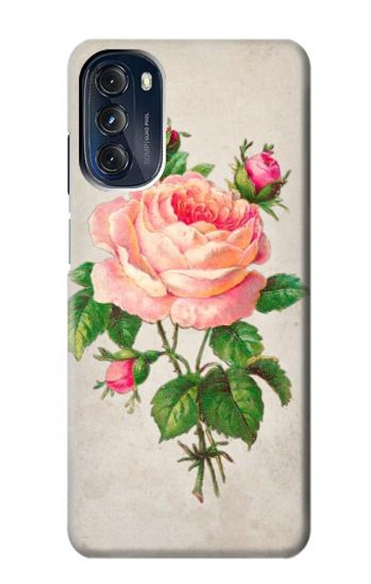 W3079 Vintage Pink Rose Hülle Schutzhülle Taschen und Leder Flip für Motorola Moto G 5G (2023)