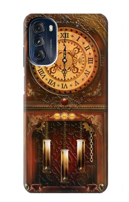 W3174 Grandfather Clock Hülle Schutzhülle Taschen und Leder Flip für Motorola Moto G 5G (2023)