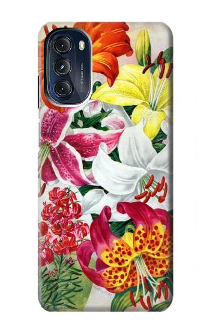 W3205 Retro Art Flowers Hülle Schutzhülle Taschen und Leder Flip für Motorola Moto G 5G (2023)