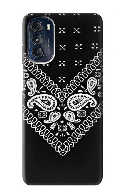 W3363 Bandana Black Pattern Hülle Schutzhülle Taschen und Leder Flip für Motorola Moto G 5G (2023)