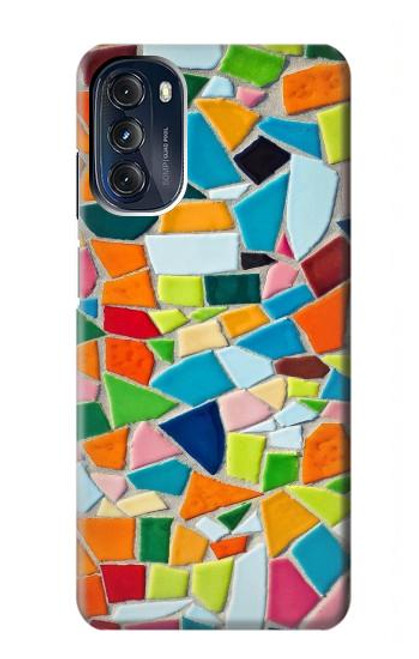 W3391 Abstract Art Mosaic Tiles Graphic Hülle Schutzhülle Taschen und Leder Flip für Motorola Moto G 5G (2023)