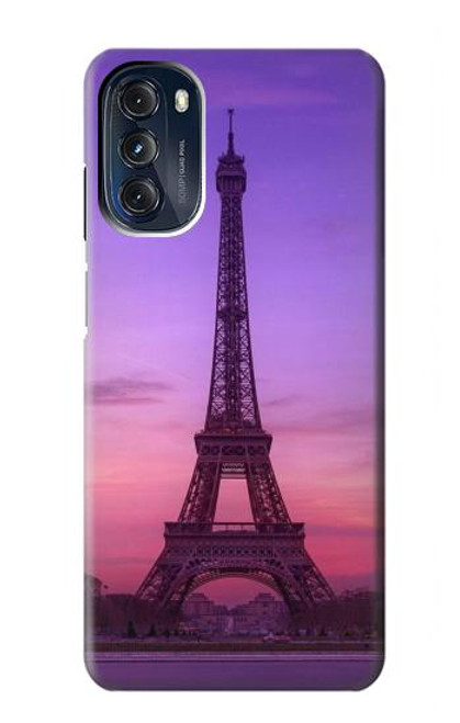 W3447 Eiffel Paris Sunset Hülle Schutzhülle Taschen und Leder Flip für Motorola Moto G 5G (2023)