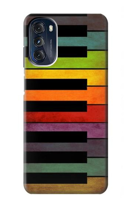 W3451 Colorful Piano Hülle Schutzhülle Taschen und Leder Flip für Motorola Moto G 5G (2023)